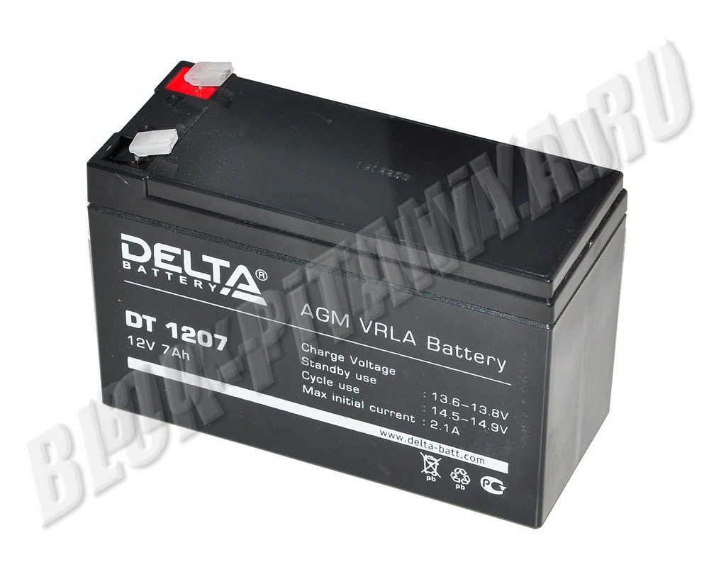 Аккумуляторная батарея DELTA DT 1207 (12V-7Ah) для источника бесперебойного питания