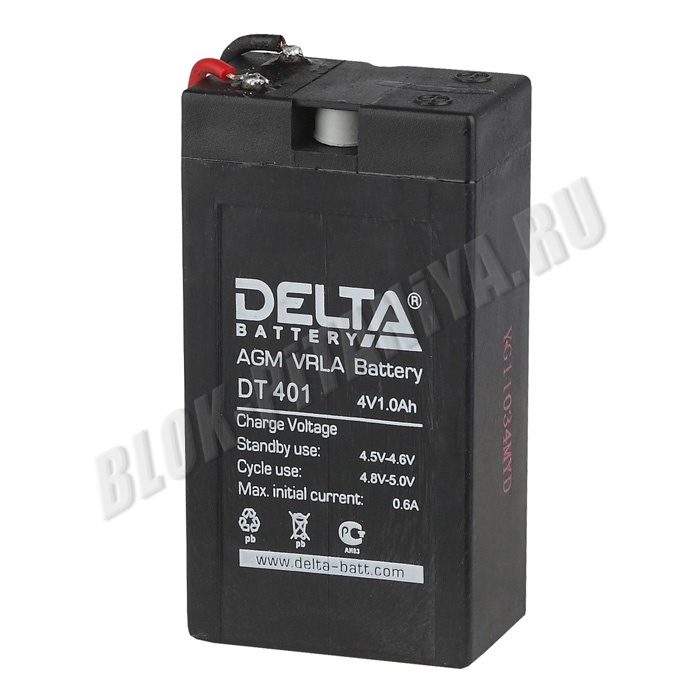 Аккумулятор DELTA DT 401 (4V-1Ah) для источника бесперебойного питания